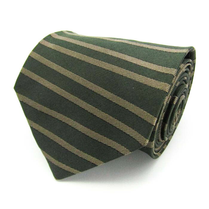 ミスタージュンコ ブランド ネクタイ 総柄 シルク PO メンズ カーキ Mr.JUNKO 【中古】