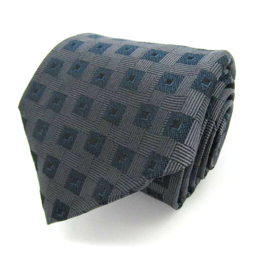 銀座山形屋 ブランド ネクタイ 小紋柄 格子柄 シルク 日本製 PO メンズ グレー TIE 【中古】 銀座山形屋 ブランド ネクタイ 小紋柄 格子柄 シルク 日本製 PO メンズ グレー TIE 【中古】