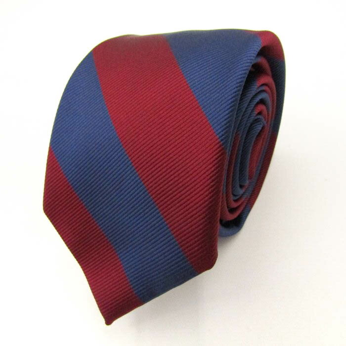 アメリカンイーグル ブランド ネクタイ ストライプ柄 ブロックストライプ PO メンズ ネイビー American Eagle 【中古】