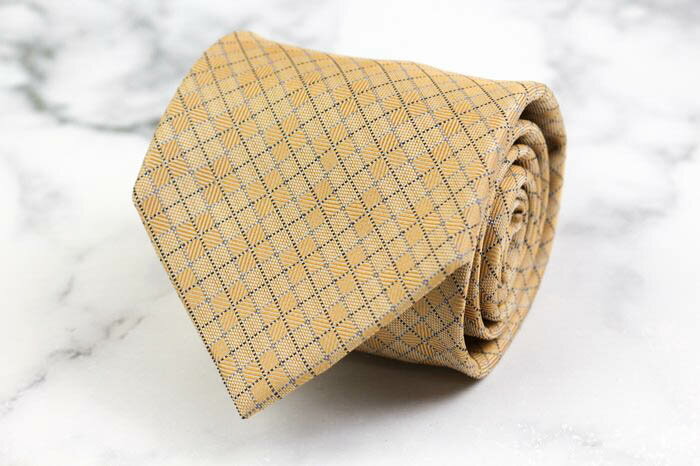 ブリックハウス ブランド ネクタイ チェック柄 シルク PO メンズ オレンジ BRICK HOUSE 【中古】