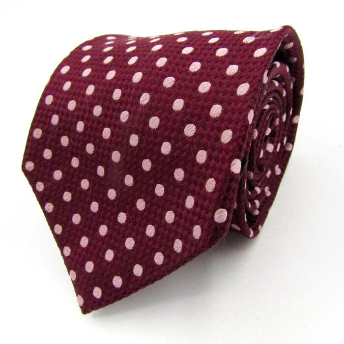 スーツカンパニー ブランド ネクタイ 総柄 ドット 格子柄 シルク PO メンズ ワインレッド THE SUIT COMPANY 【中古】