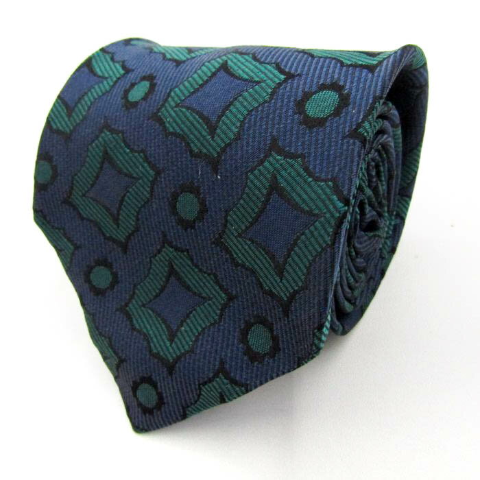 ピエールバルマン ブランド ネクタイ 総柄 ドット 幾何学模様 シルク イタリア製 PO メンズ ネイビー PIERRE BALMAIN 【中古】