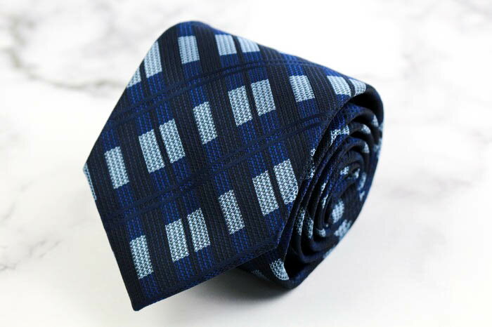 シンプルフレーズクラバット ブランド ネクタイ チェック柄 格子柄 PO メンズ ネイビー SIMPLE PHRASE CRAVAT 【中古】