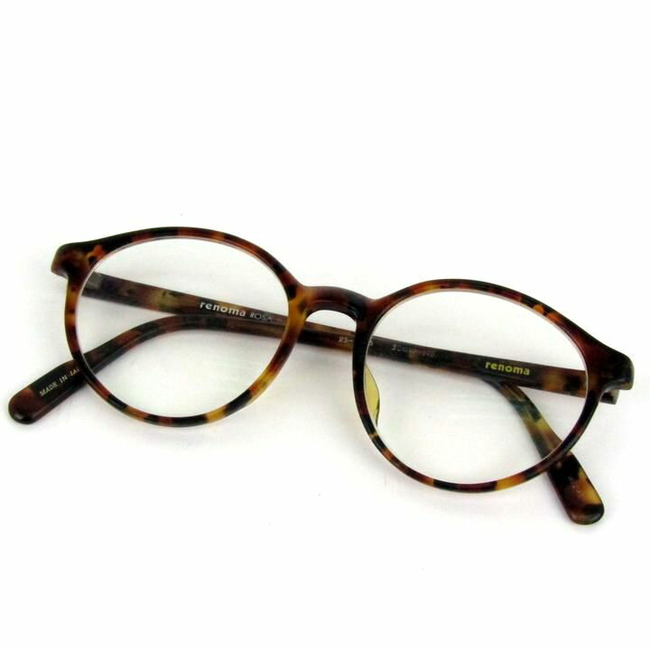 レノマ メガネ 眼鏡 度有 フルリム フレーム 25-9186 ブランド アイウェア レディース ブラウン renoma 【中古】