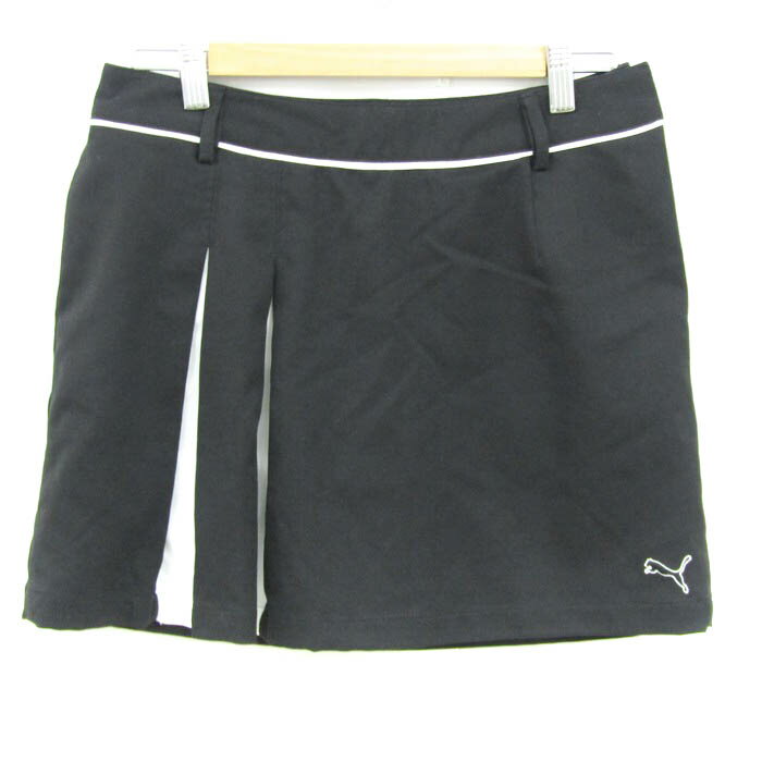 プーマ ミニスカート ボトムス インナーパンツ付き スポーツウエア レディース Mサイズ ブラック PUMA 【中古】