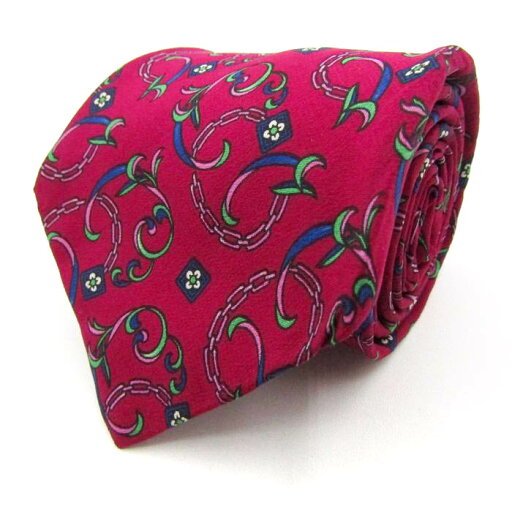 ランバン ブランド ネクタイ 総柄 花柄 ドット シルク PO メンズ ピンク LANVIN 【中古】 ランバン ブランド ネクタイ 総柄 花柄 ドット シルク PO メンズ ピンク LANVIN 【中古】