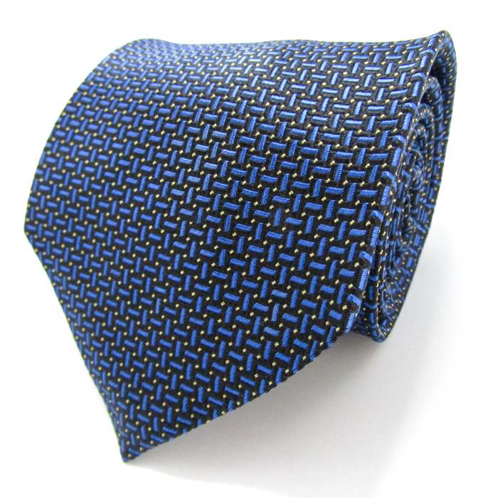 スチュアートケント ブランド ネクタイ ドット 格子柄 シルク 日本製 PO メンズ ブラック Stuart Kent 【中古】