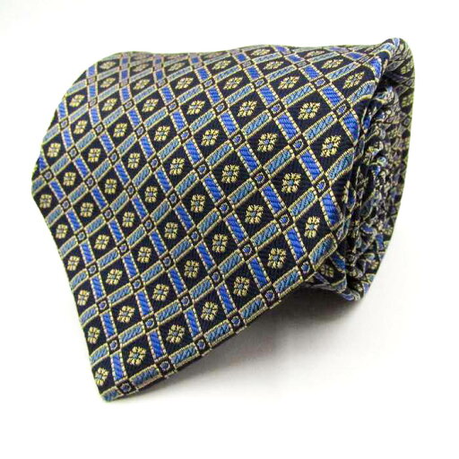 タイラック ブランド ネクタイ チェック柄 格子柄 花柄 小紋柄 シルク イタリア製 PO メンズ ネイビー Tie Rack 【中古】 タイラック ブランド ネクタイ チェック柄 格子柄 花柄 小紋柄 シルク イタリア製 PO メンズ ネイビー Tie Rack 【中古】