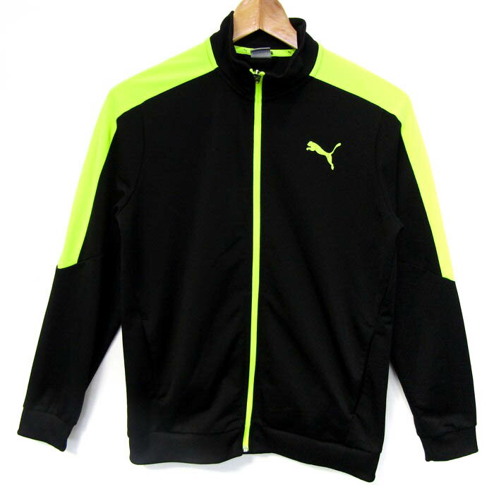 プーマ ジャージ トラックジャケット アウター スポーツウエア キッズ 男の子用 160サイズ ブラック PUMA 【中古】