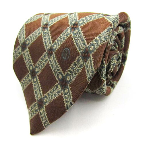 ダンヒル ブランド ネクタイ ロゴ チェック柄 格子柄 シルク PO メンズ ブラウン Dunhill 【中古】 ダンヒル ブランド ネクタイ ロゴ チェック柄 格子柄 シルク PO メンズ ブラウン Dunhill 【中古】