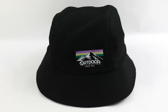 アウトドア バケットハット 帽子 ブランド レディース メンズ 58cmサイズ ブラック OUTDOOR 【中古】