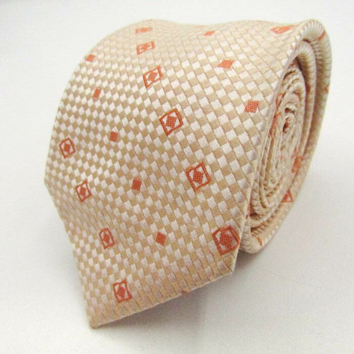 ブリックハウス ブランド ネクタイ チェック柄 格子柄 小紋柄 シルク PO メンズ オレンジ BRICK HOUSE 【中古】