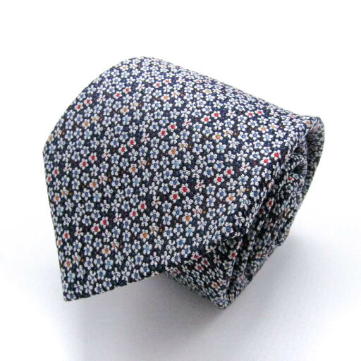 サビルロウ ブランド ネクタイ 総柄 花柄 ドット シルク 日本製 PO メンズ ネイビー Savile Row 【中古】 サビルロウ ブランド ネクタイ 総柄 花柄 ドット シルク 日本製 PO メンズ ネイビー Savile Row 【中古】