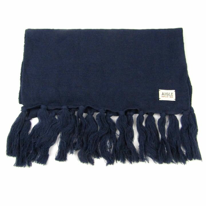 エーグル マフラー 無地 未使用 アウトドア ブランド メンズ ネイビー AIGLE 【中古】
