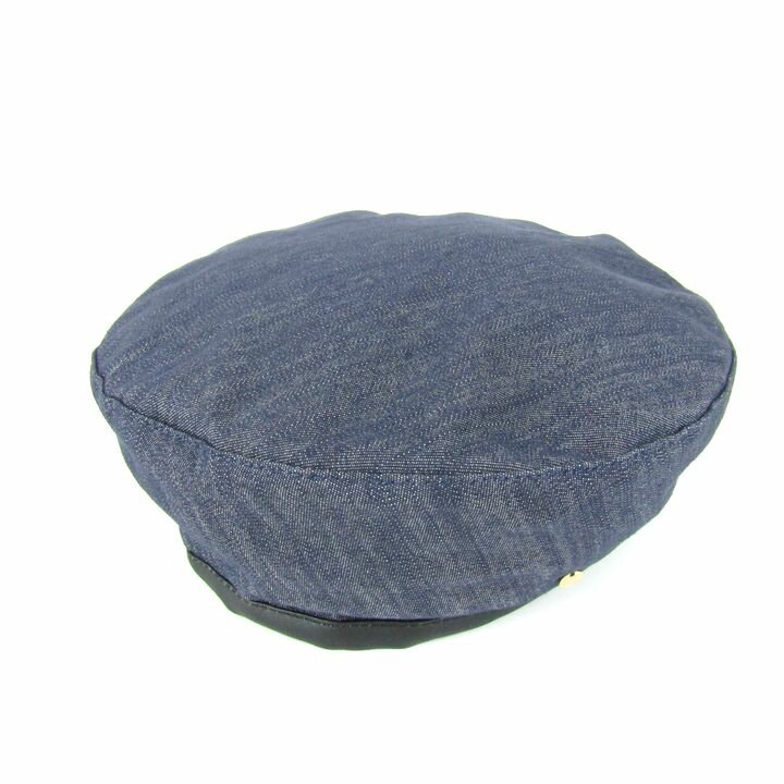アクシーズファム デニム風 ベレー AL632X09 未使用 フリーサイズ 帽子 ベレー帽 ブランド レディース ネイビー axes femme 【中古】