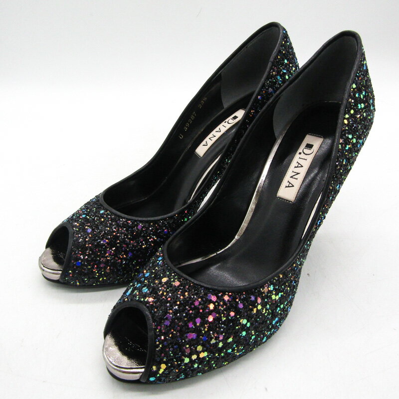 ダイアナ パンプス ハイヒール ブランド シューズ 靴 日本製 黒 レディース 23.5サイズ ブラック DIANA 【中古】