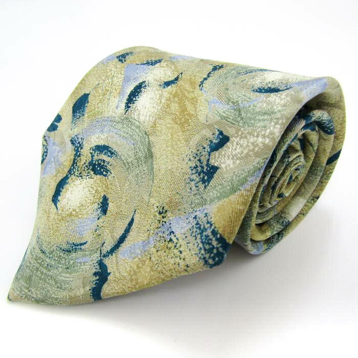 レノマ ブランド ネクタイ 総柄 ドット シルク PO メンズ カーキ renoma 【中古】