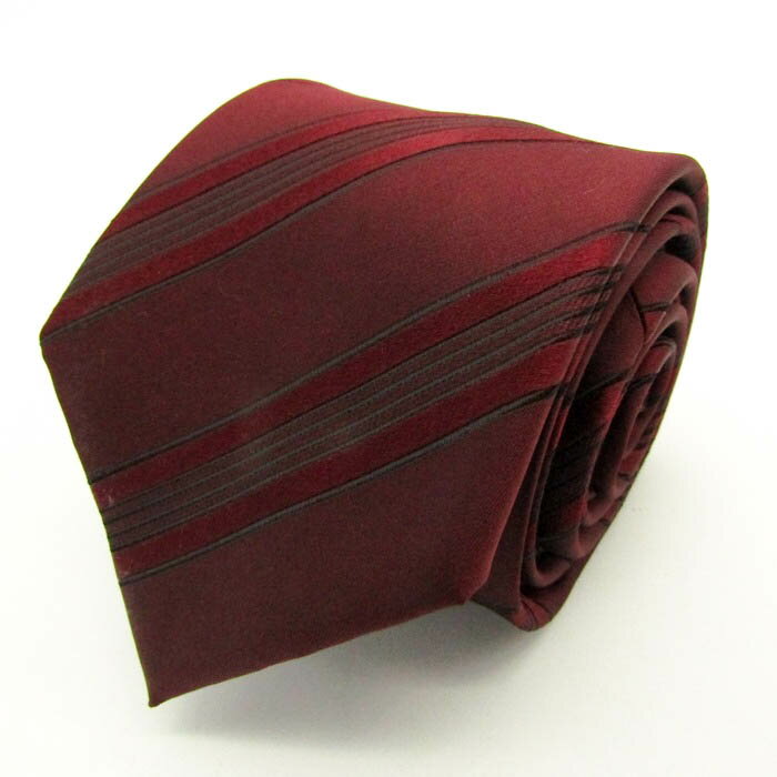 スーツセレクト ブランド ネクタイ シルク ストライプ柄 PO メンズ レッド SUIT SELECT 【中古】