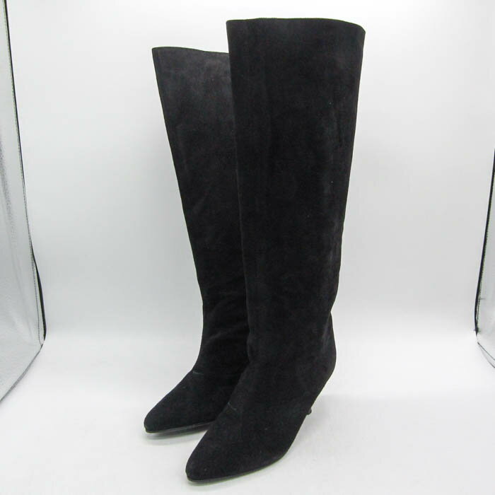 ペルスプーク ロングブーツ スエード 日本製 シューズ 靴 ブランド レディース 35サイズ ブラック PER ..