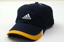 アディダス キャップ ロゴ刺繍 帽子 スポーツ ブランド ジュニア キッズ 男の子用 54-57サイズ ネイビー adidas 【中古】