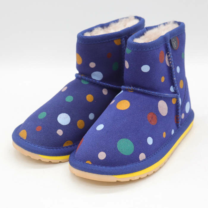 エミュー ブーツ 未使用 K12150 Circus Spot Mini シューズ 靴 キッズ 男の子用 K10/15サイズ ブルー EMU Australia 【中古】