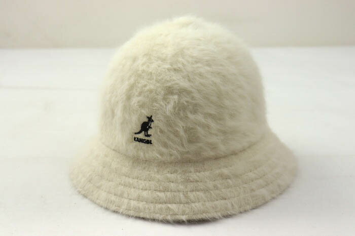 カンゴール ハット 帽子 アンゴラ混 ロゴ刺繍 ブランド レディース メンズ Mサイズ ホワイト KANGOL 【中古】