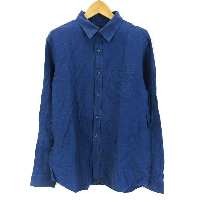 バナナリパブリック 長袖リネンシャツ トップス メンズ Mサイズ ブルー系 Banana Republic 【中古】