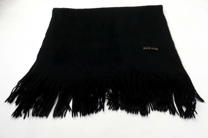 セシルマクビー マフラー 無地 ロゴ ブランド レディース ブラック CECIL McBEE 【中古】