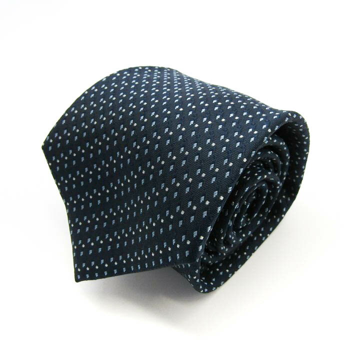 シンプルフレーズクラバット ブランド ネクタイ シルク 小紋柄 ドット柄 PO メンズ ネイビー SIMPLE PHRASE CRAVAT 【中古】