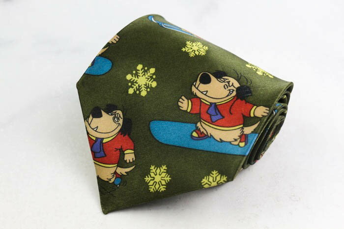セガ ブランド ネクタイ キャラクター柄 総柄 PO メンズ カーキ SEGA 【中古】