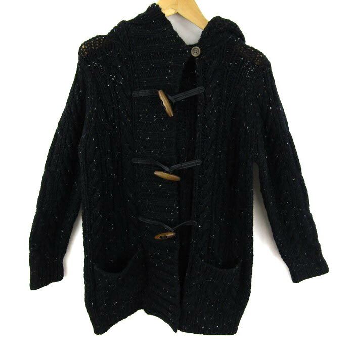 23区 ダッフルコート ニット ウール混 アウター レディース 32サイズ ブラック系 23ku 【中古】