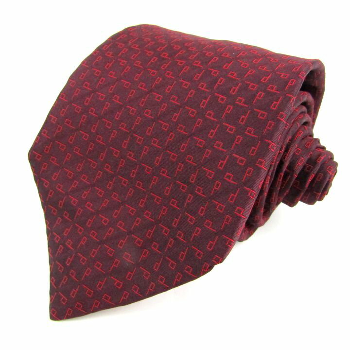 ダンヒル ネクタイ ブランド 総柄 ロゴグラム柄 シルク 英国製 メンズ レッド Dunhill 【中古】