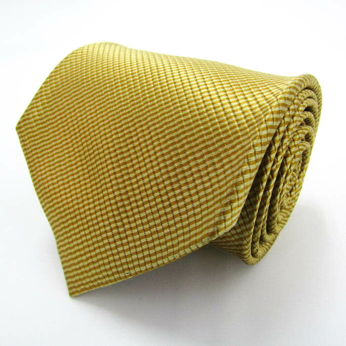 ダーバン ブランドネクタイ ストライプ柄 格子柄 シルク PO メンズ イエロー Durban 【中古】(4)