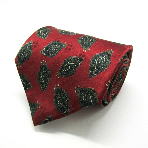 アクアスキュータム ブランド ネクタイ 総柄 ペイズリー シルク PO メンズ ワインレッド Aquascutum 【中古】 アクアスキュータム ブランド ネクタイ 総柄 ペイズリー シルク PO メンズ ワインレッド Aquascutum 【中古】
