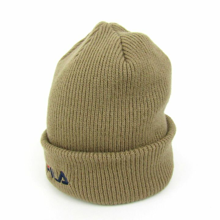 フィラ ニット帽 ニットキャップ ロゴ 帽子 ブランド レディース ブラウン FILA 【中古】