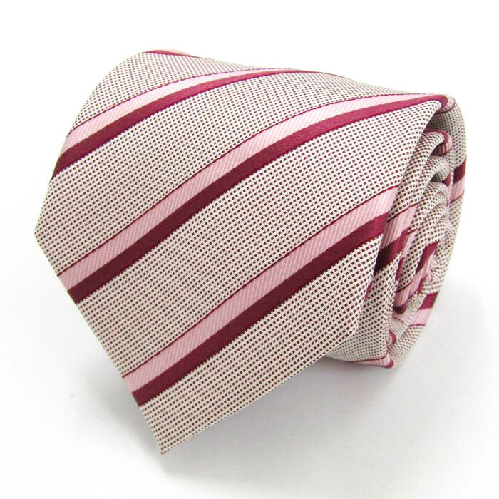 ブリックハウス ブランド ネクタイ ストライプ柄 格子柄 シルク PO メンズ ピンク BRICK HOUSE 【中古】