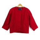 ミックマック ノーカラージャケット ウール アウター レディース フリーサイズ 赤系 micmac 【中古】