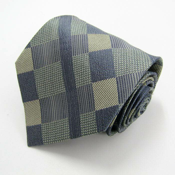リキエル オム ブランド ネクタイ シルク チェック柄 PO メンズ ブルー RYKIEL HOMME 【中古】