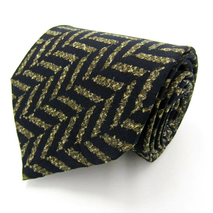 ミッソーニ ブランド ネクタイ ストライプ柄 ヘリンボーン柄 シルク 日本製 PO メンズ ネイビー Missoni 【中古】