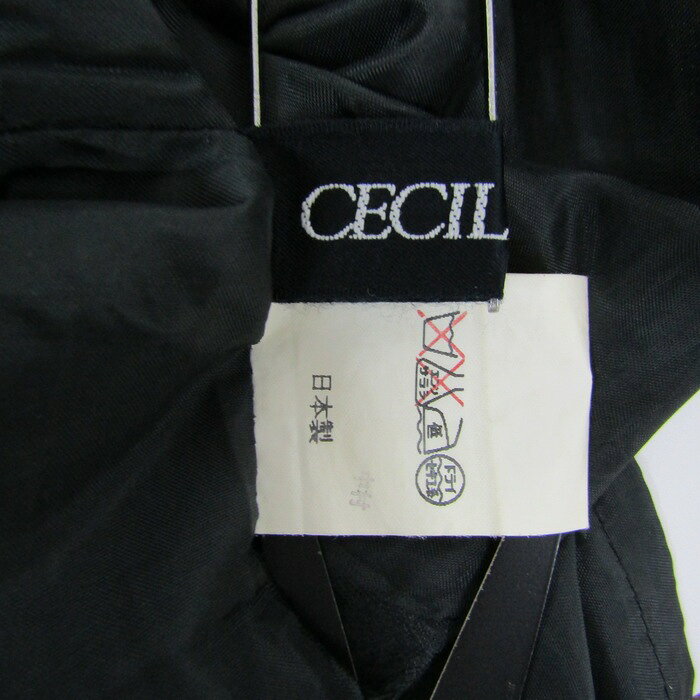 セシルマクビー ナロースカート ボトムス ドット柄 日本製 レディース Mサイズ 黒×ピンク CECIL McBEE 【中古】