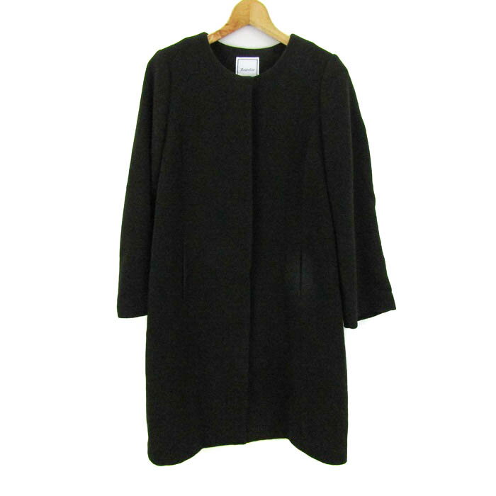 アナトリエ ノーカラーコート ウール混 アウター レディース 38サイズ ブラウン系 Anatlier 【中古】