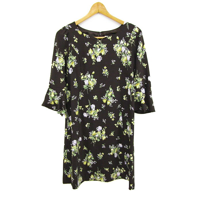 ミッシュマッシュ ワンピース 長袖 ブランド 花柄 トップス レディース Mサイズ ブラウン系 MISCH MASCH 【中古】