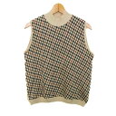 ダックス ニット ベスト ノースリーブ コットン100% トップス レディース Fサイズ ベージュ系 DAKS 【中古】(4)