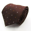 クラブラメール ブランド ネクタイ 小紋柄 花柄 PO メンズ ブラウン CLUB LAMER 【中古】(4)