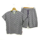 ランドリー セットアップ 上下セット 半袖Tシャツ ハーフパンツ メンズ SSサイズ グレー系 LAUNDRY 【中古】