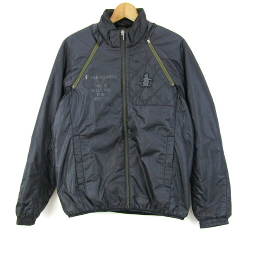 マンシングウェア ナイロンジャケット アウター スイングトップ ゴルフウエア メンズ Mサイズ ブラック Munsing wear 【中古】 マンシングウェア ナイロンジャケット アウター スイングトップ ゴルフウエア メンズ Mサイズ ブラック Munsing wear 【中古】