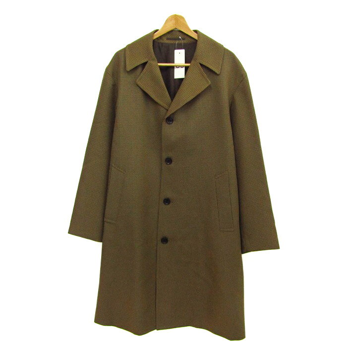 ジーユー チェスターコート オーバーサイズチェックコート アウター 大きいサイズ 未使用品 メンズ XLサイズ ブラウン GU 【中古】