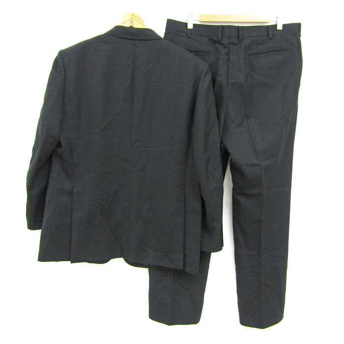 松坂屋 スーツ セットアップ 上下セット ジャケット パンツ ウール フォーマル 記名有 メンズ フリーサイズ ブラック Matsuzakaya 【中古】