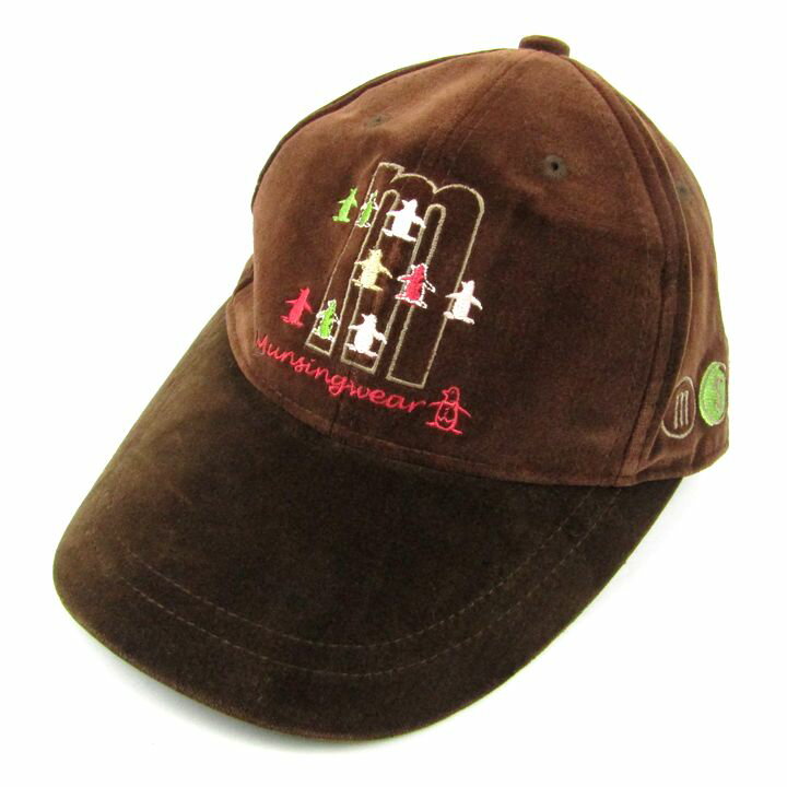 マンシングウェア キャップ ゴルフ スポーツウエア 帽子 ブランド メンズ フリーサイズ ブラウン Munsing wear 【中古】