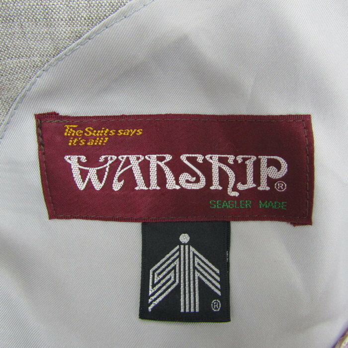 ワーシップ スーツ セットアップ ウール/モヘヤ混 ジャケット パンツ 上下セット 記名有 メンズ EB-5サイズ ベージュ系 WARSHIP 【中古】
